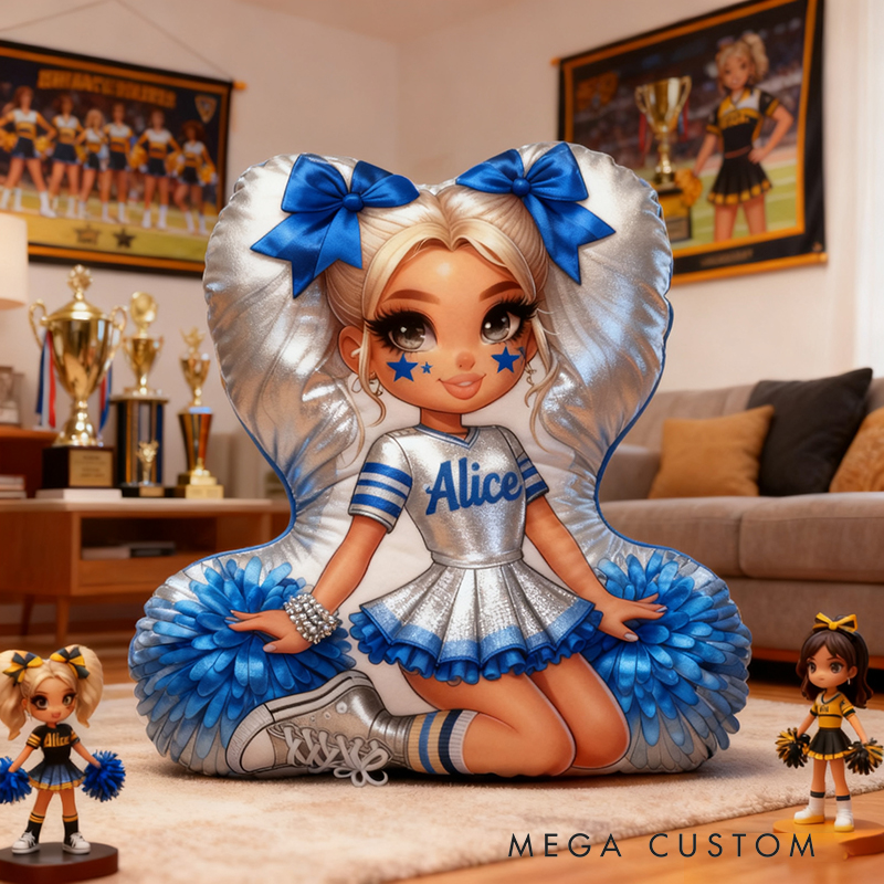 Personalized Cheerleader Pillow with Your Name Adorable Custom Gift for Cheer Fans Perfect for Decoration or Cuddling