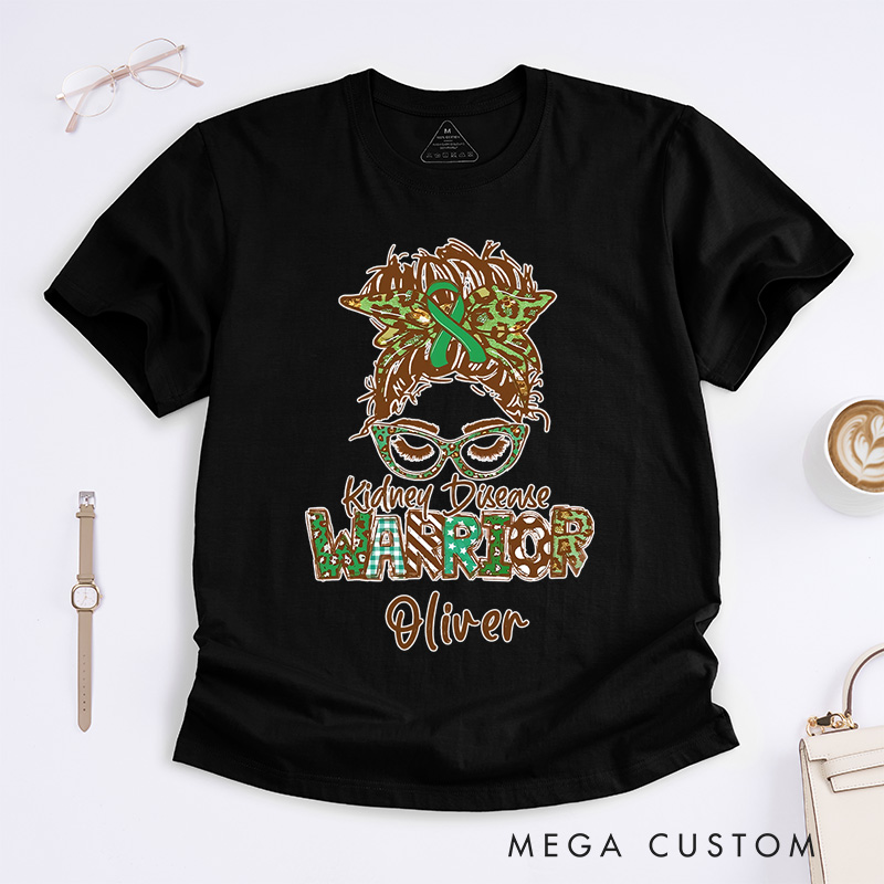 Personalized Kidney Disease Warrior T-Shirt Support Gift for Cancer Patient