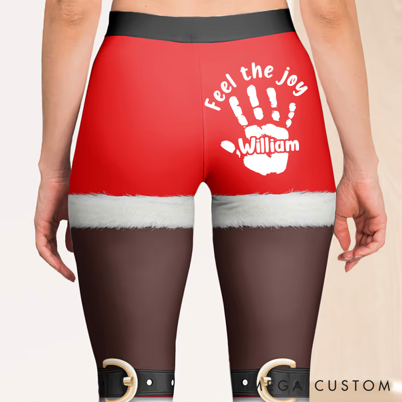 Personalized Funny Girlfriend Wife This Ass Belongs To Boyfriend Husband Leggings Woman Christmas Elf Leggings with Man Name Christmas Gift for Her