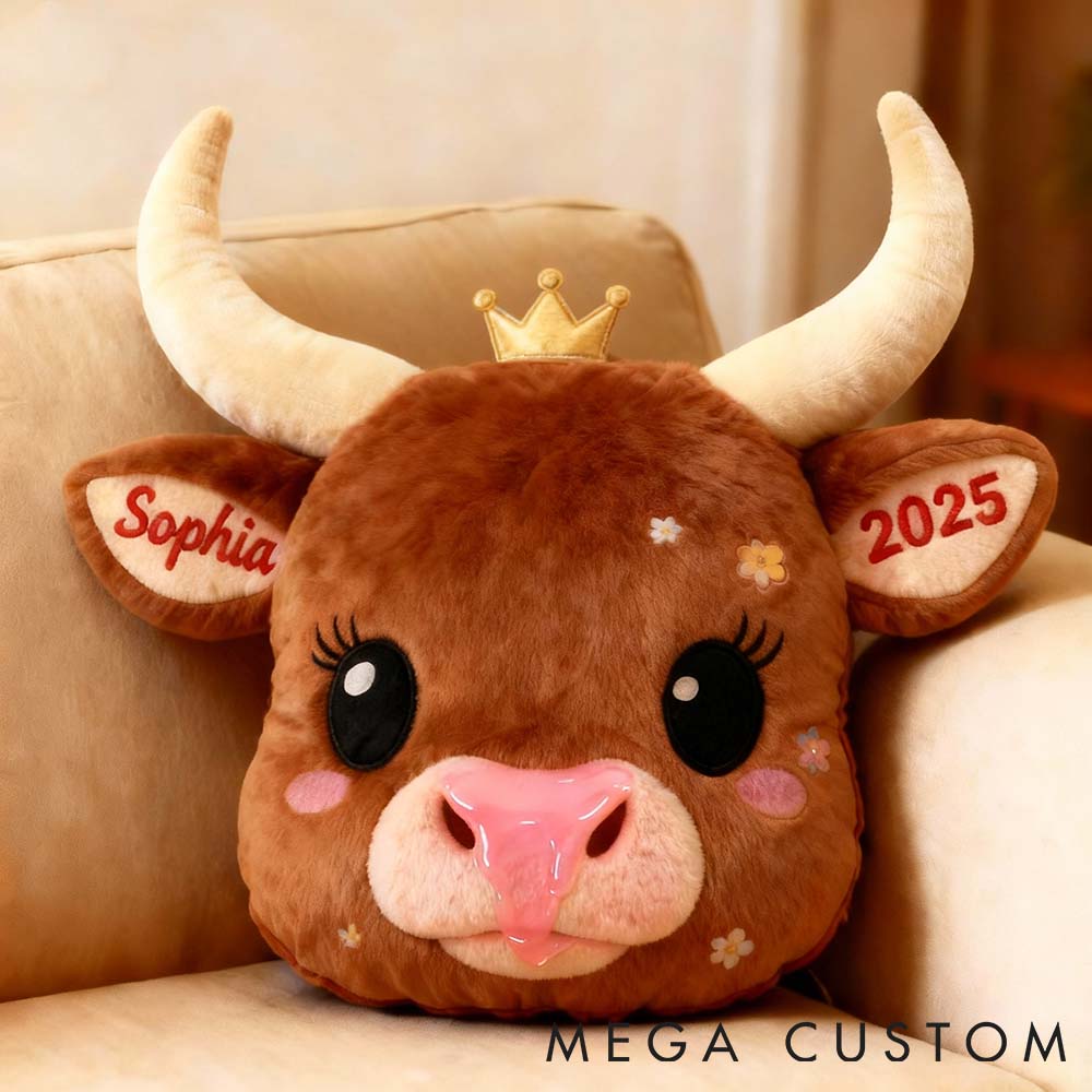 Personalized Pet Lover Cute Highland Cow Graphic 3D Print Pillow