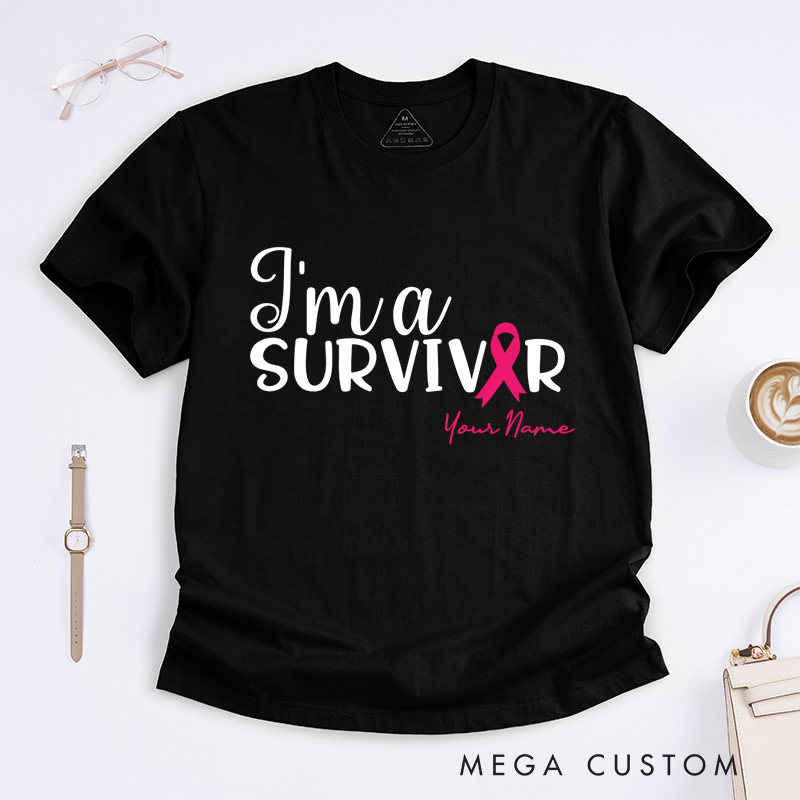 Personalized I Am A Survivor T-Shirt Breast Cancer Gift Cancer Survivor Gift