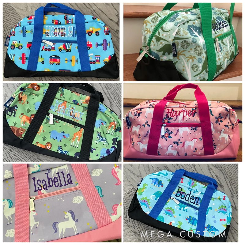 Personalized Monogrammed Kids Duffle Bag: Wildkin Pattern, Personalized Travel Bag