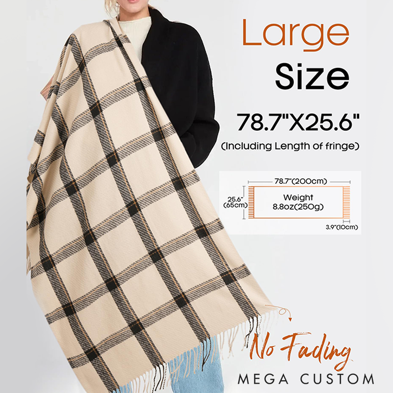 [Copy]Personalised Name Embroidered Scarf for Men Custom Monogram Scarf Winter Long Scarves Gifts for Boyfriend Dad Husband