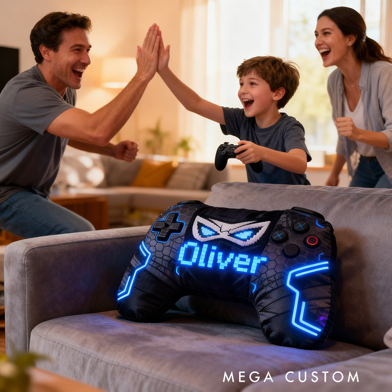 Personalized Graphic 3D Print Super Hero Game Controller Shaped Pillow for Game Lovers Plush Pillow Christmas Birthday Gift for Kids