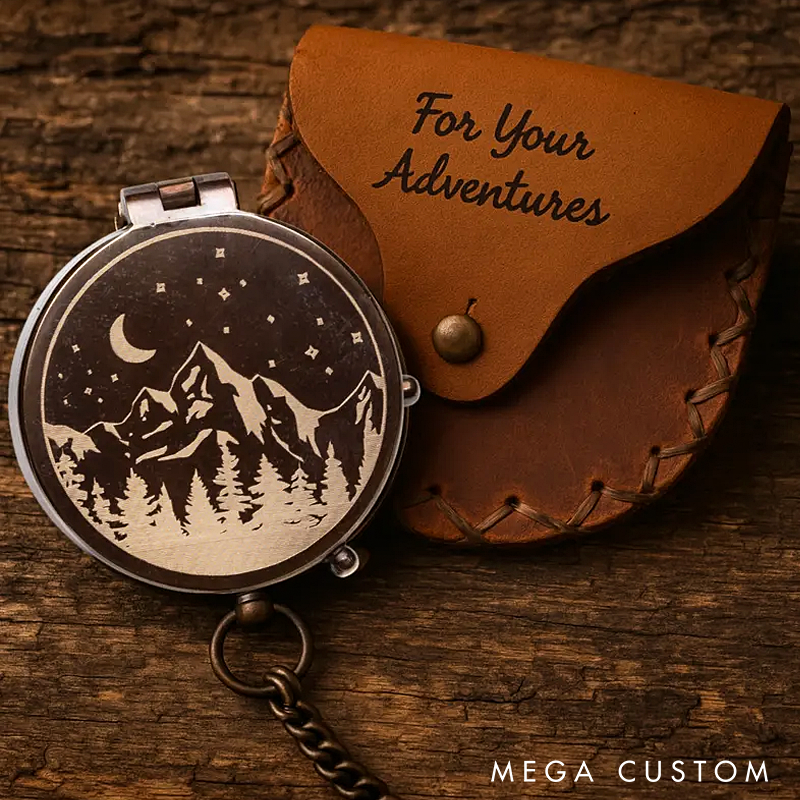 Personalized Engraved Compass Gift Custom Working Antique Brass Pocket Compass Vintage Christmas Gifts