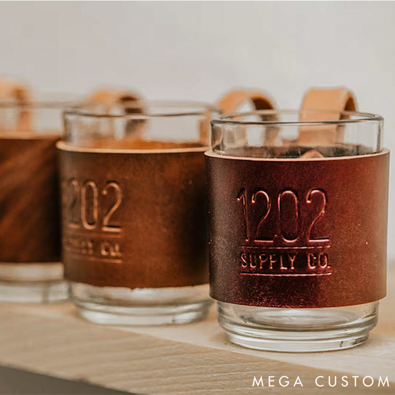 Espresso Cup Handmade Glass with Leather Wrap