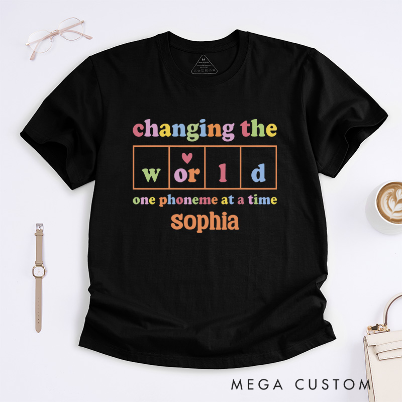 Changing The World One Phoneme At A Time T-shirt Dyslexia Awareness Gift