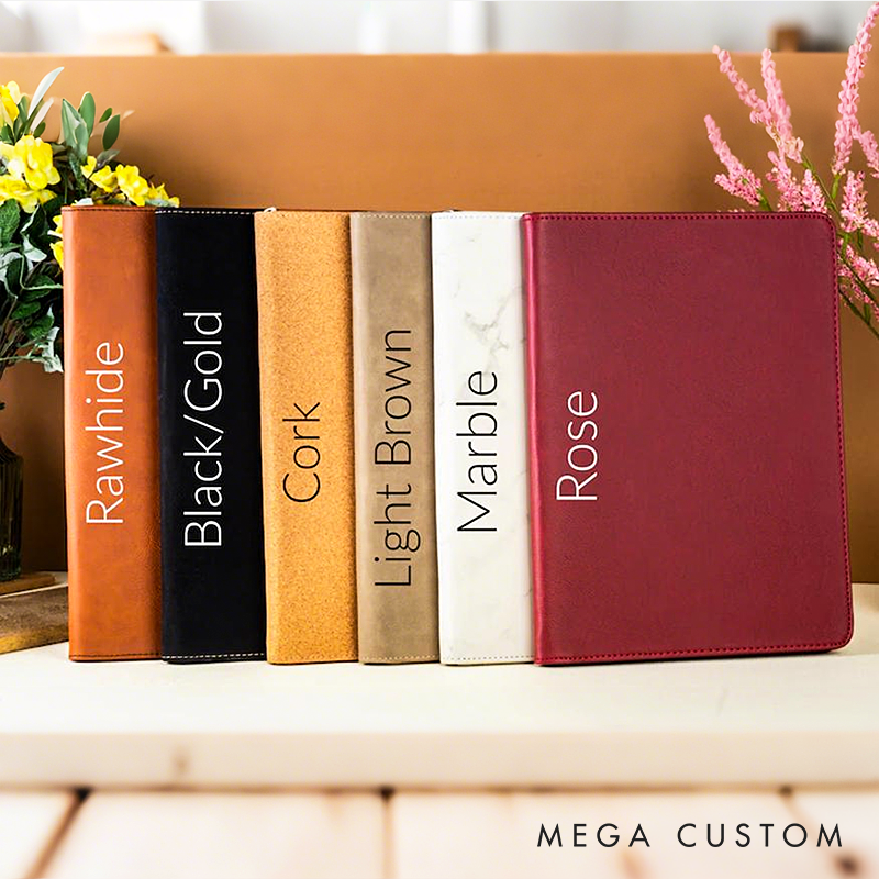 Personalized Refillable Portfolio Custom Portfolio With Zipper Custom Leather Portfolio Personalized Padfolio Business Gift Phd Gift