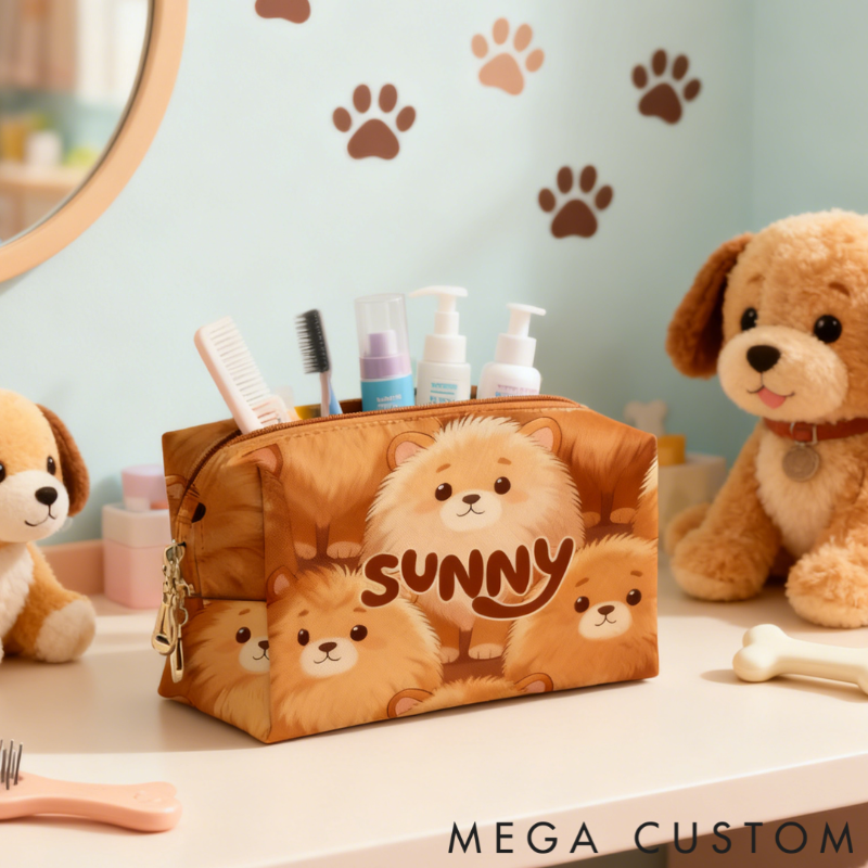 Personalized Cute Lion Animal Toiletry Bag Custom Name for Kids Travel Gifts and Daily Use