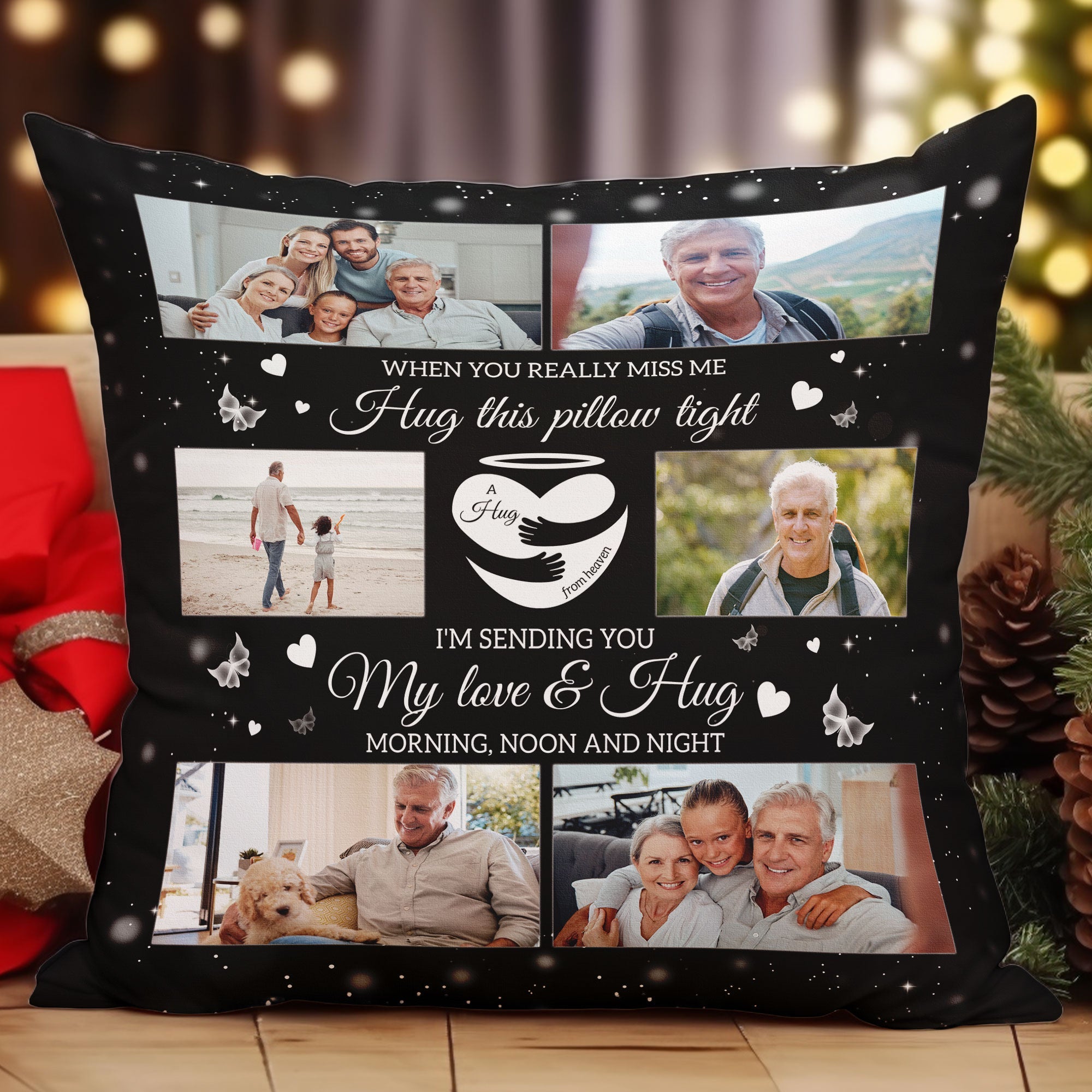 Personalized Photo Pillow When You Miss Me Hug This Pillow Sympathy Bereavement Gift for Loss of Grandfather