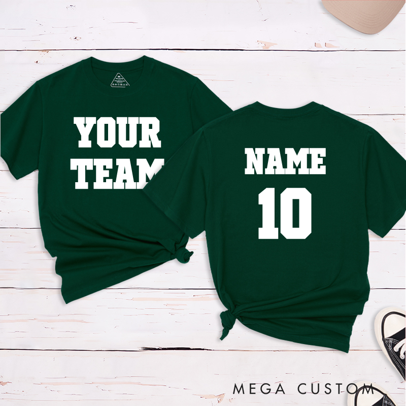 Personalized Sports T-Shirt with Custom Team Name and Player Name and Number 