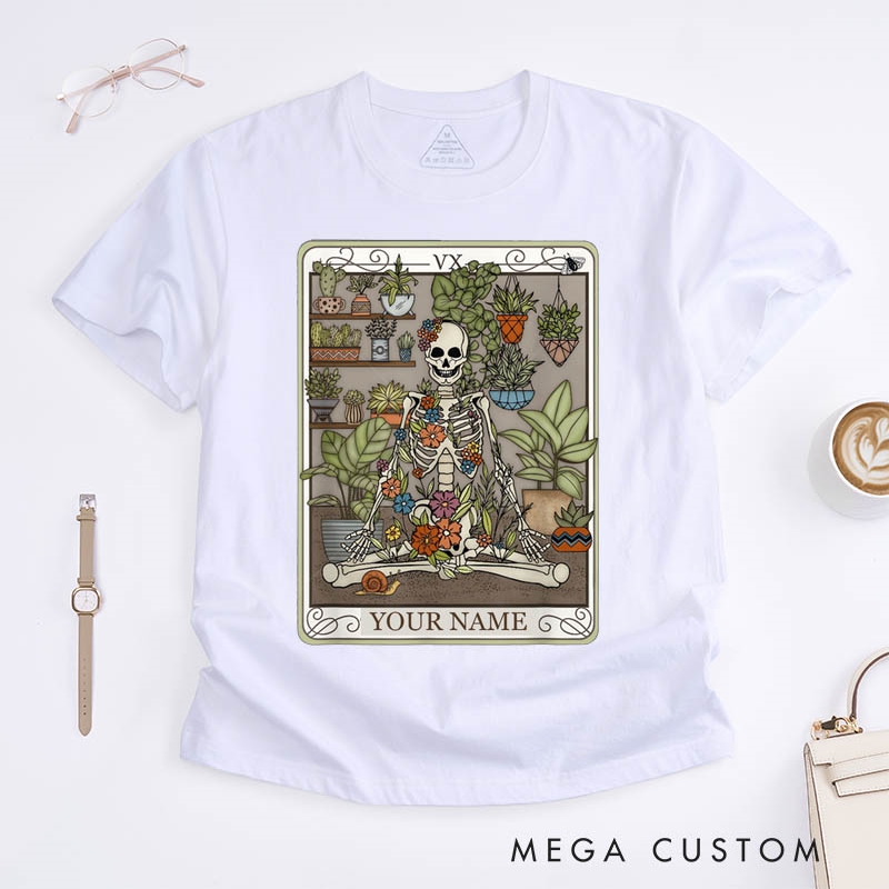 Personalized Tarot Lovers Classic T-Shirts Plant Mom T-Shirts Plant Witch Clothing Gift For Gardening Lovers