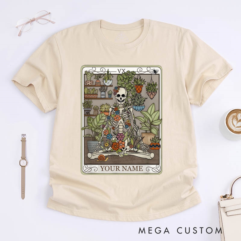 Personalized Tarot Lovers Classic T-Shirts Plant Mom T-Shirts Plant Witch Clothing Gift For Gardening Lovers