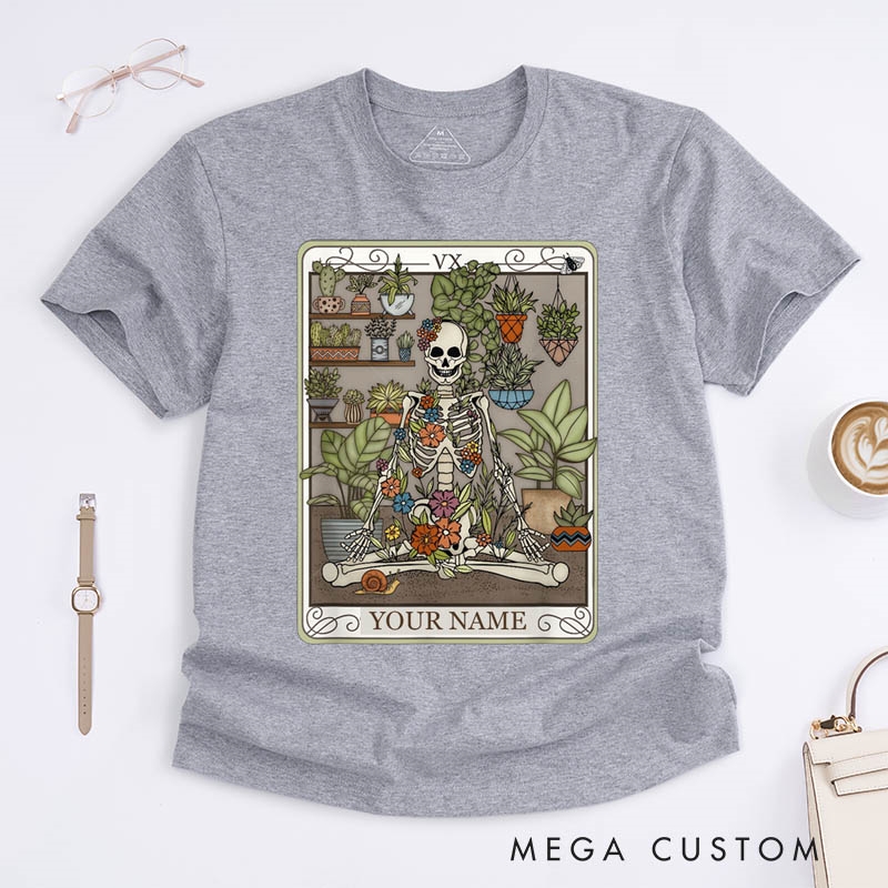 Personalized Tarot Lovers Classic T-Shirts Plant Mom T-Shirts Plant Witch Clothing Gift For Gardening Lovers