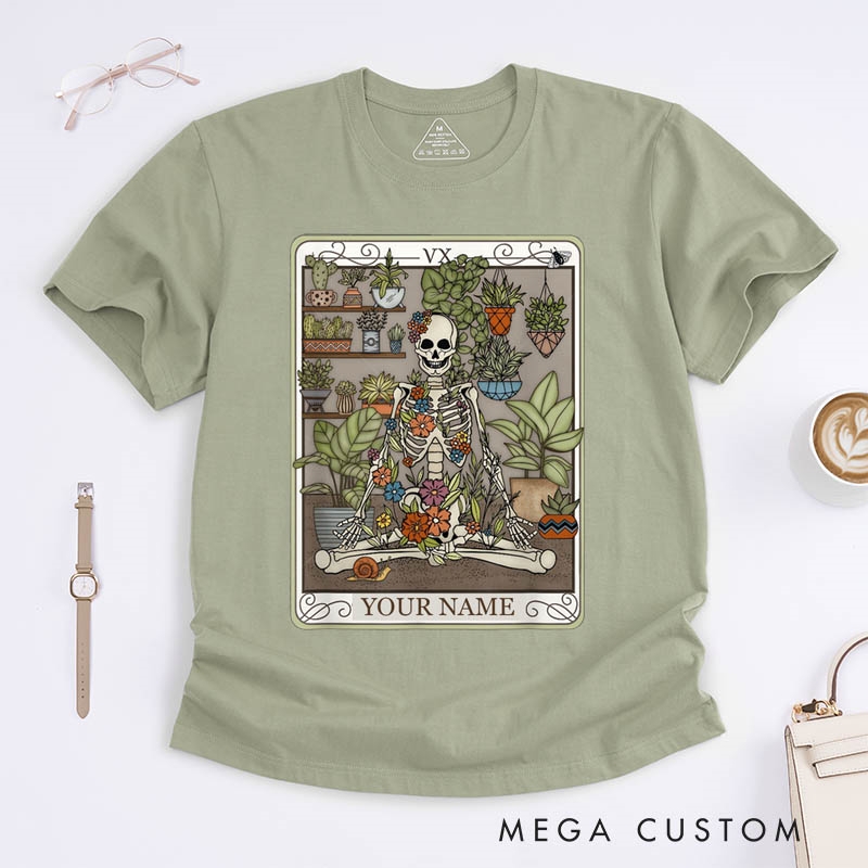 Personalized Tarot Lovers Classic T-Shirts Plant Mom T-Shirts Plant Witch Clothing Gift For Gardening Lovers