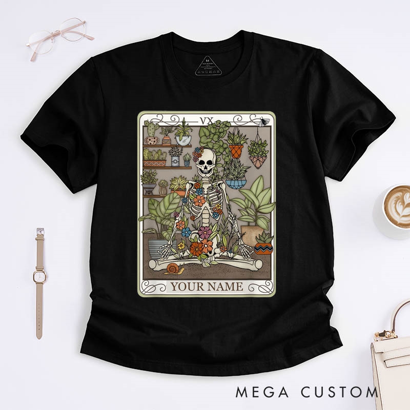 Personalized Tarot Lovers Classic T-Shirts Plant Mom T-Shirts Plant Witch Clothing Gift For Gardening Lovers