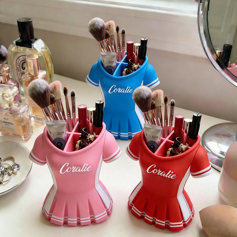 Personalized Cheerleading Uniforms Makeup Brush Organizer Desktop Storage Gifts for Cheerleading Teams