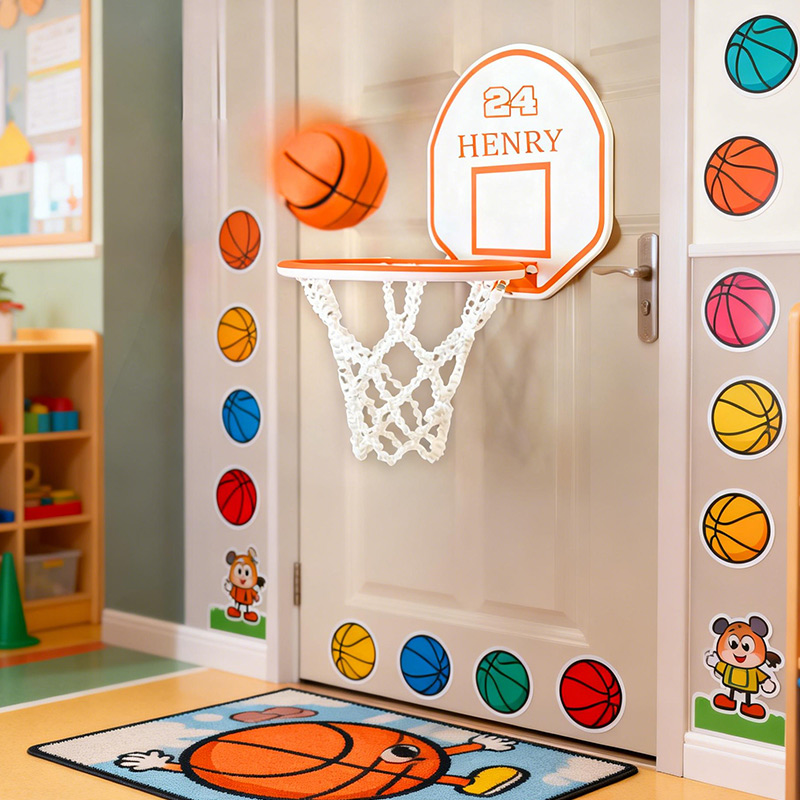 Personalized Mini Basketball with Swishing Net 3D Printable Mini Hoop with Custom Name and Number