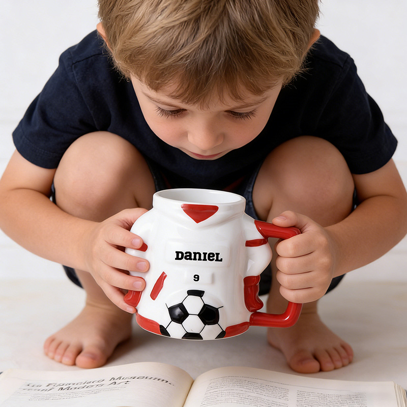 Personalized Soccer Mug Ceramic Coffee Mug Soccer Mug with Custom Name and Number Gift for Soccer Lovers
