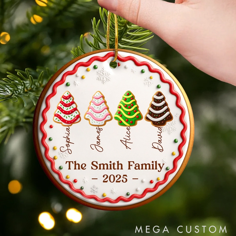 Personalized Ceramics Round Shape ReunionTheme Together We Shine Bright This Christmas Cute Christmas Cookie Tree Ornament