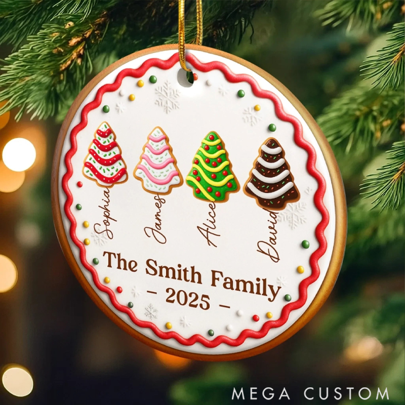Personalized Ceramics Round Shape ReunionTheme Together We Shine Bright This Christmas Cute Christmas Cookie Tree Ornament