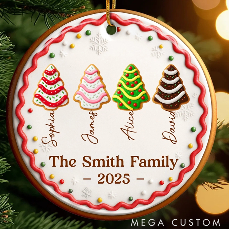 Personalized Ceramics Round Shape ReunionTheme Together We Shine Bright This Christmas Cute Christmas Cookie Tree Ornament