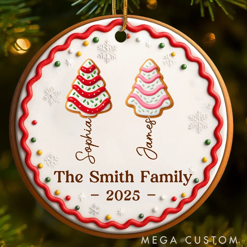 Personalized Ceramics Round Shape ReunionTheme Together We Shine Bright This Christmas Cute Christmas Cookie Tree Ornament
