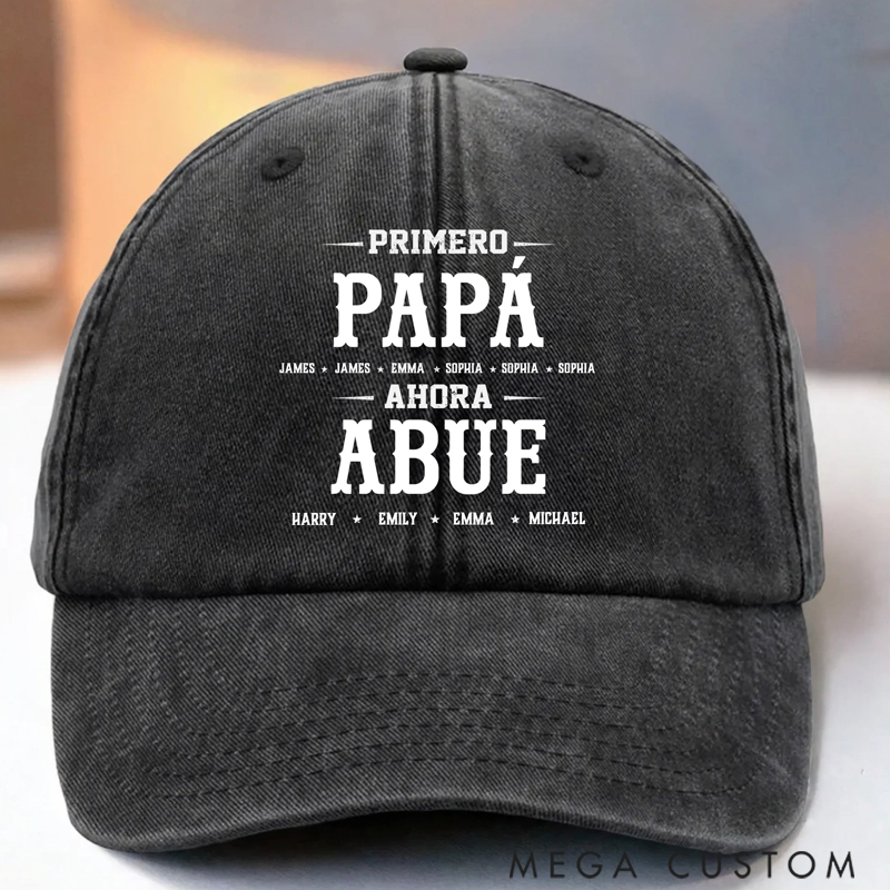 Personalized Prime Vintage Washed Denim Baseball Cap Gifts for Dad Grandma