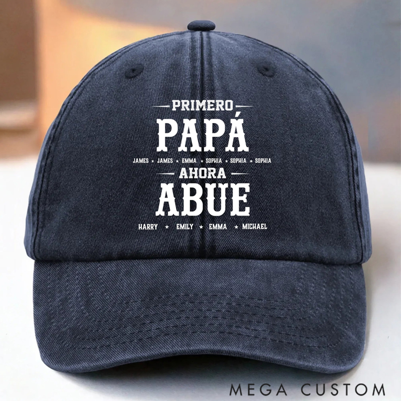 Personalized Prime Vintage Washed Denim Baseball Cap Gifts for Dad Grandma