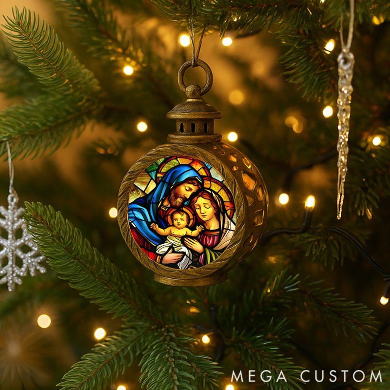 The Holy Family Christmas Nativity Night Personalized Lantern Night Light