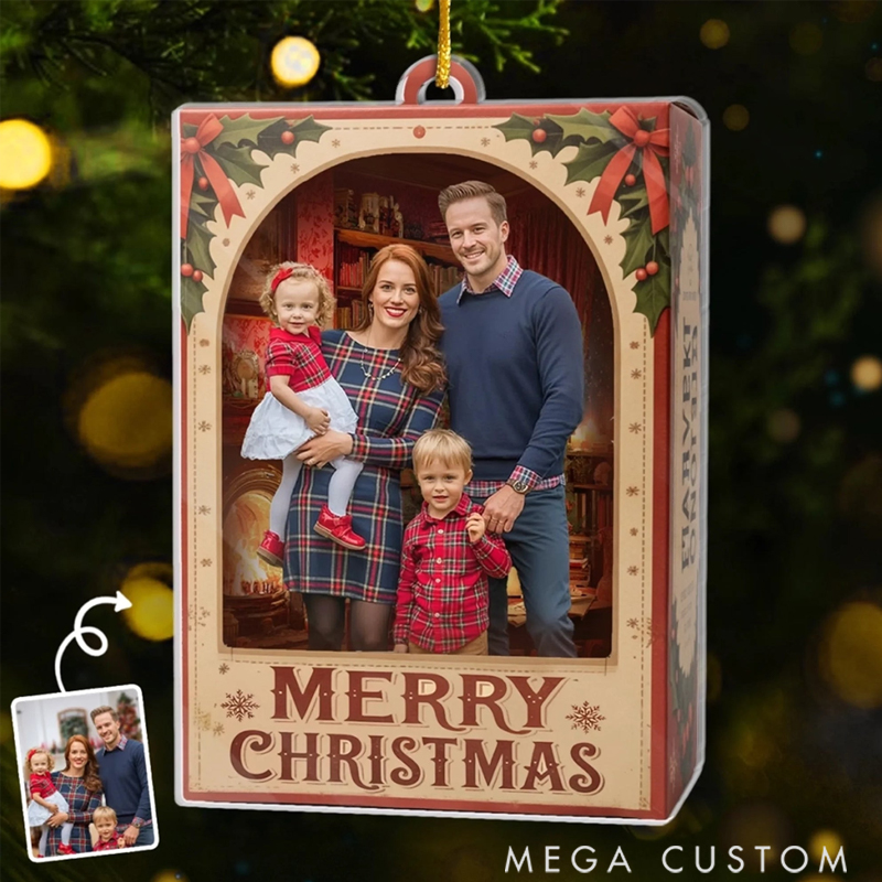 Personalized Christmas Acrylic Book Shaped Ornament Custom Photo Family Moments Collector’s Edition