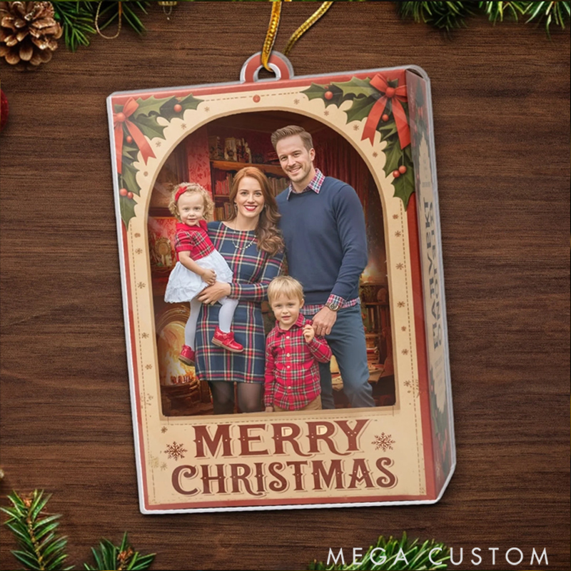 Personalized Christmas Acrylic Book Shaped Ornament Custom Photo Family Moments Collector’s Edition
