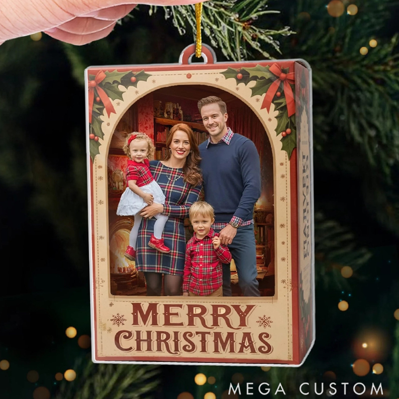 Personalized Christmas Acrylic Book Shaped Ornament Custom Photo Family Moments Collector’s Edition