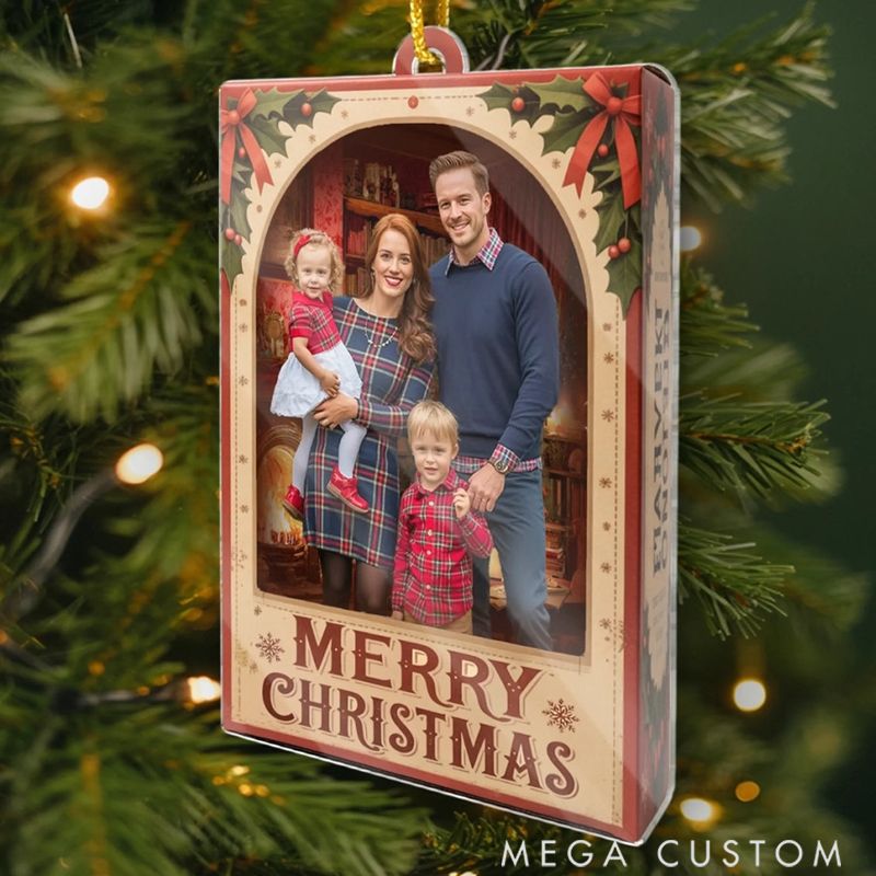Personalized Christmas Acrylic Book Shaped Ornament Custom Photo Family Moments Collector’s Edition