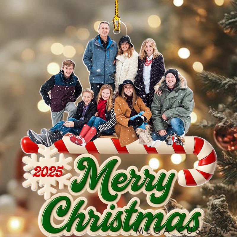Personalized Christmas Merry Christmas Ornament Custom Photo Holiday Festival Family Moments Forever