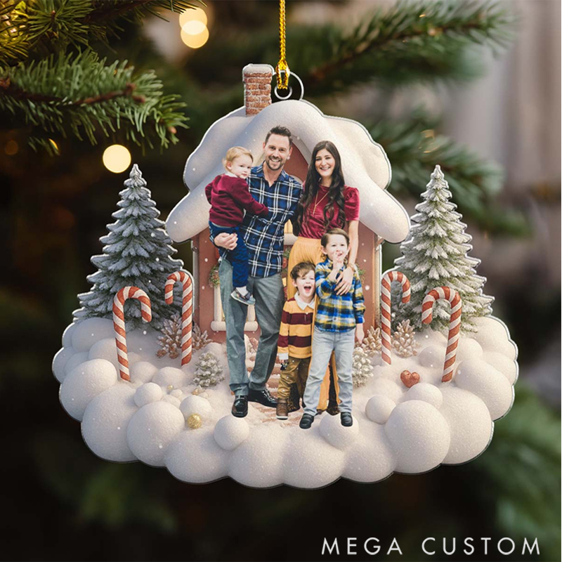 Personalized Christmas Our House Our Home Ornament Custom Photo  Festival Family Moments Forever