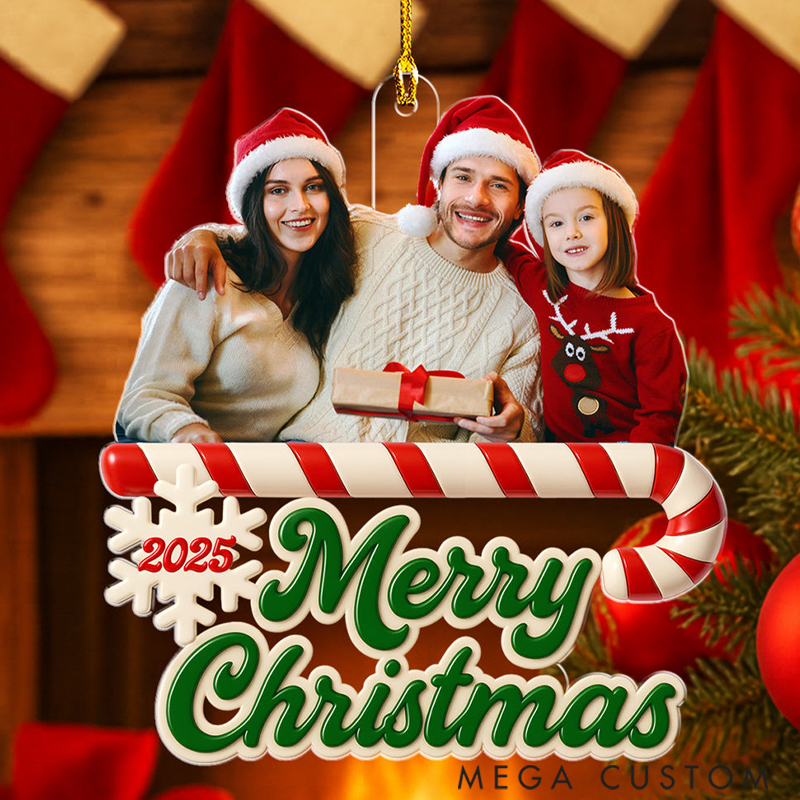 Personalized Christmas Merry Christmas Ornament Custom Photo Holiday Festival Family Moments Forever