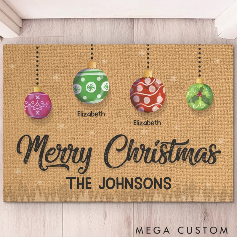 Personalized Have a Holly Jolly Christmas Family Home Decor Decorative Mat Christmas Gift for Family Members