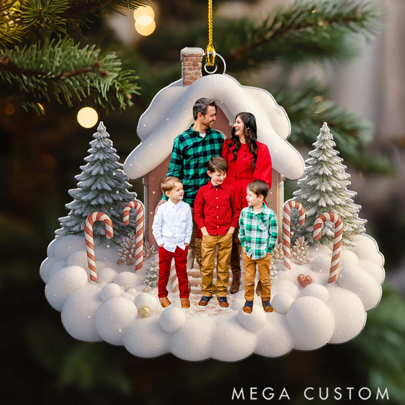 Personalized Christmas Our House Our Home Ornament Custom Photo  Festival Family Moments Forever