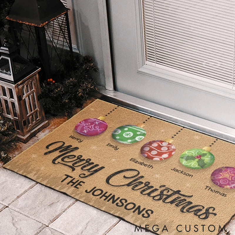 Personalized Have a Holly Jolly Christmas Family Home Decor Decorative Mat Christmas Gift for Family Members