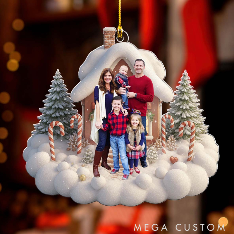 Personalized Christmas Our House Our Home Ornament Custom Photo  Festival Family Moments Forever