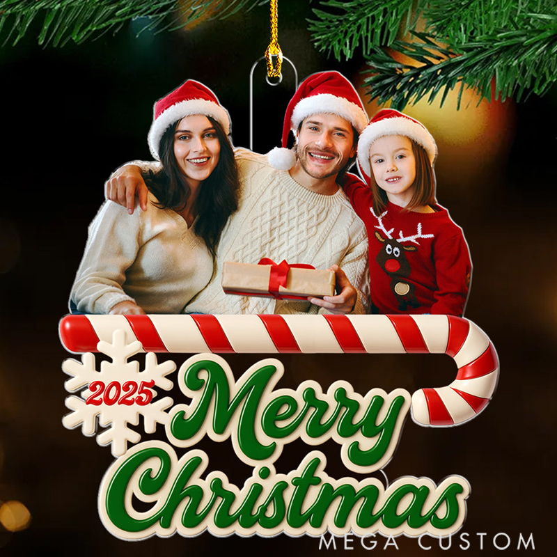 Personalized Christmas Merry Christmas Ornament Custom Photo Holiday Festival Family Moments Forever