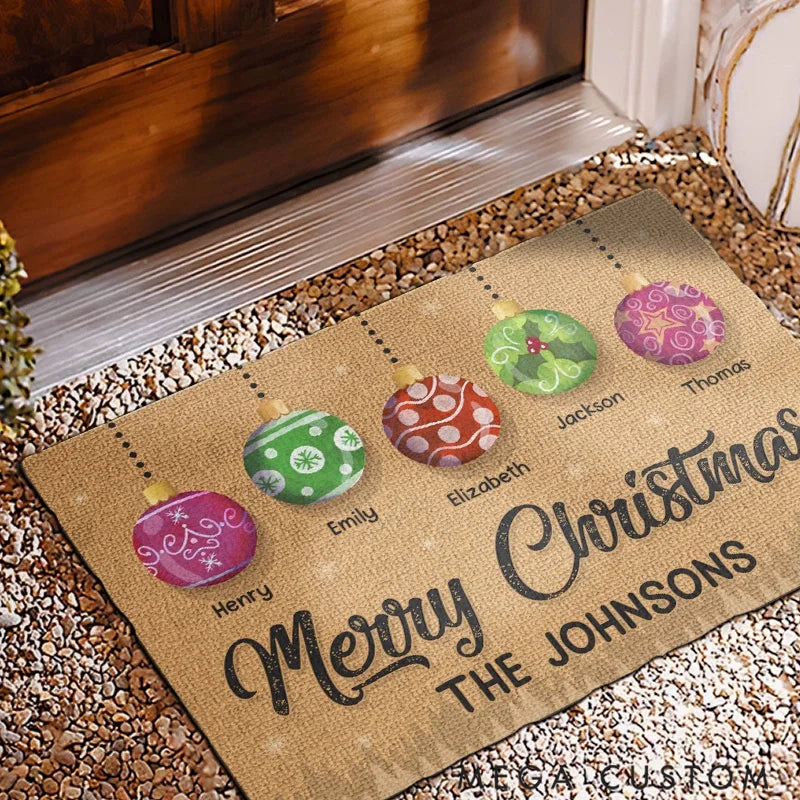 Personalized Have a Holly Jolly Christmas Family Home Decor Decorative Mat Christmas Gift for Family Members