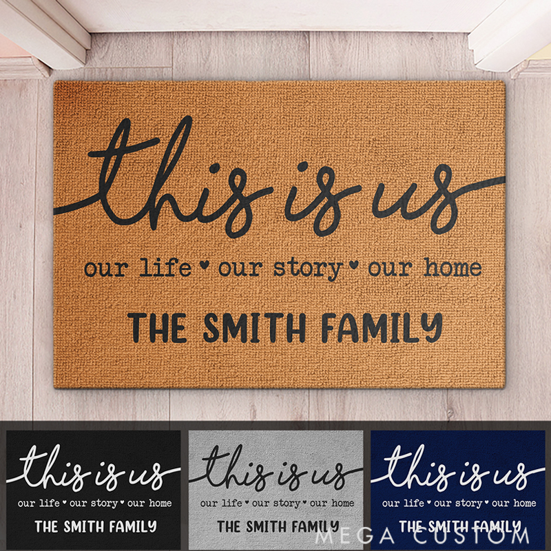 Personalized Our Life Our Story Our Home  Home Decor Decorative Mat Christmas Gift for Family Members