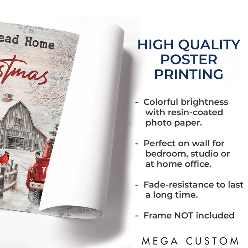 Personalized Family Forever Every Road Leads Back to Family Poster Christmas Holiday Poster