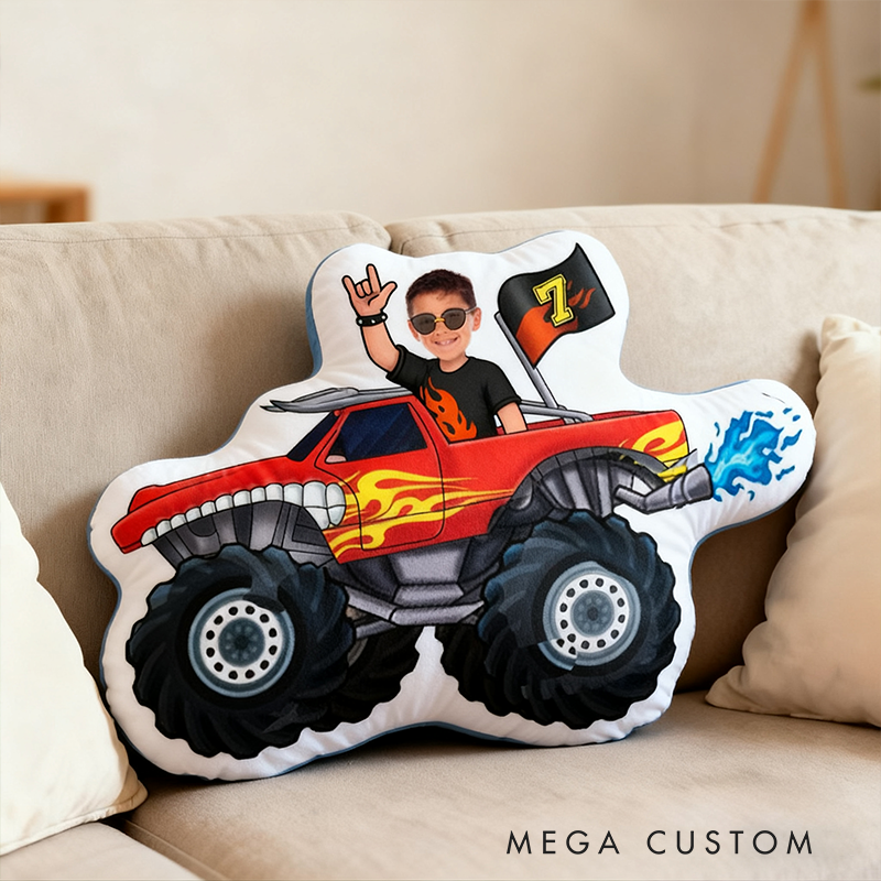 Personalized Racer Custom Photo Pillow 3D Graphic Print Car Shaped Cushion Gift for Racers and Car Lovers