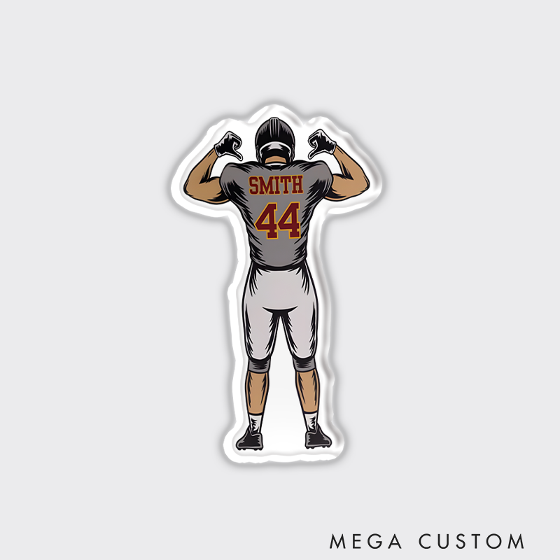 Personalized American Football Fridge Magnet with Custom Player Name, Nmuber and Text