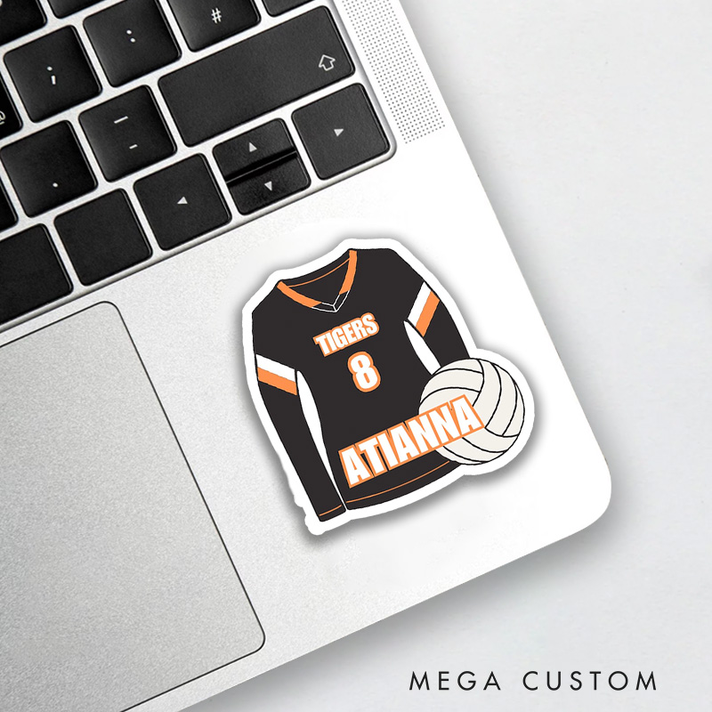 Personalized Volleyball Jersey and Ball Sticker with Custom Team Name, Player Name and Number