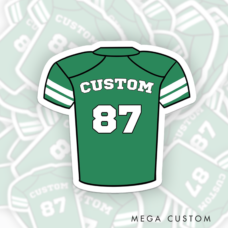 Personalized American Football and Rugby Jersey Sticker with Custom Name and Number for Player Gifts