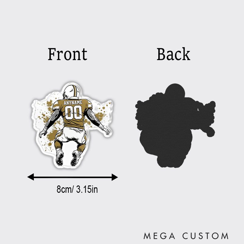 Personalized American Football Fridge Magnets with Custom Player Name and Number